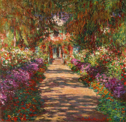 50 1372 claude monet a pathway in monets garden giverny 1902