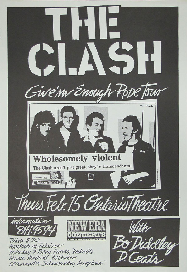 the clash original concert poster