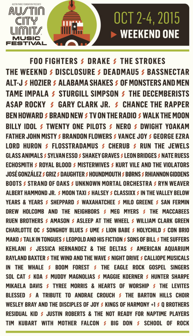 austin city limits 2015 acl weekend 1 one lineup drake
