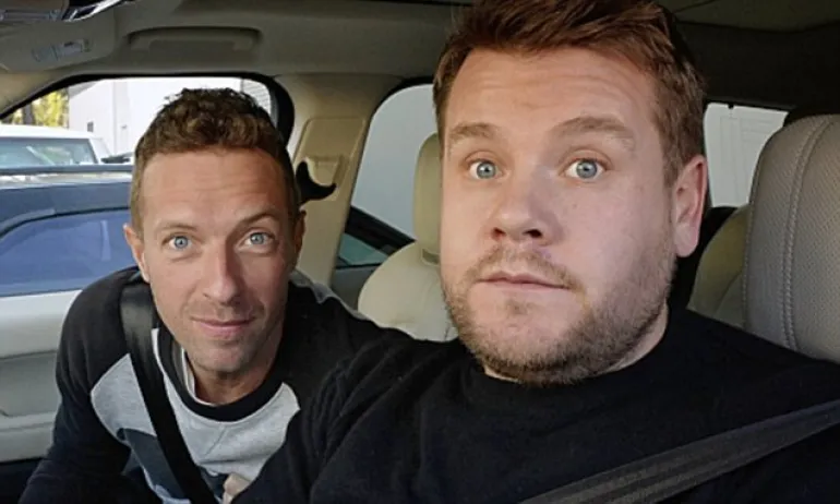 Ο Chris Martin των Coldplay στο αμάξι του James Corden...