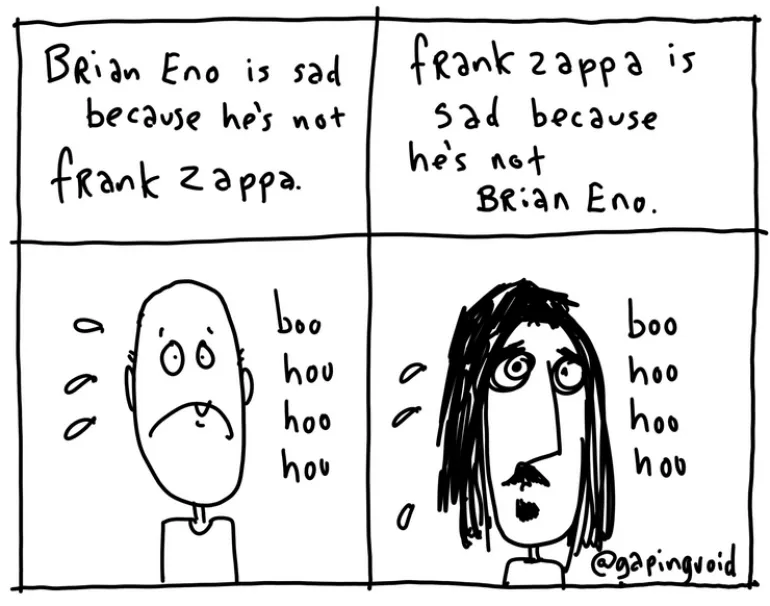 Για λίγους, όσοι πιστοί προσέλθετε: Frank Zappa εναντίον Brian Eno