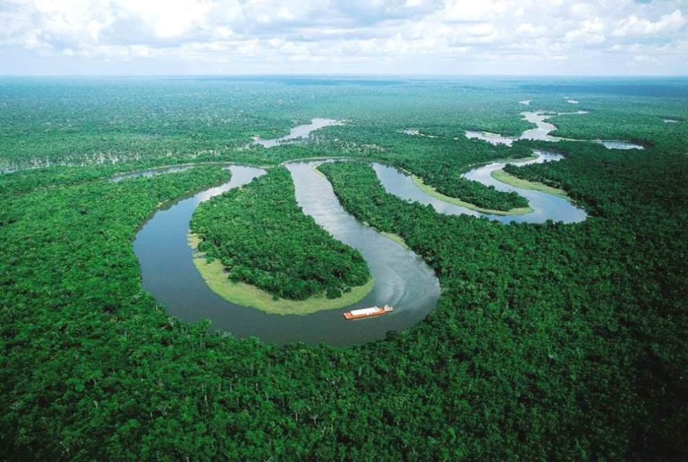 aerial photography amazon river
