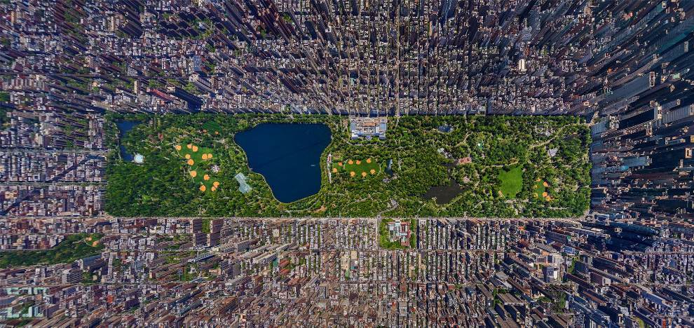 aerial photography central park new york