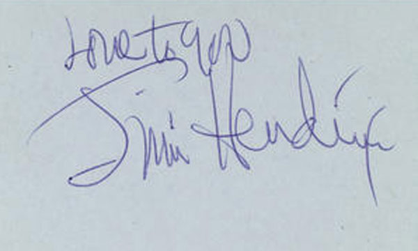 jimi hendrix autograph love to you